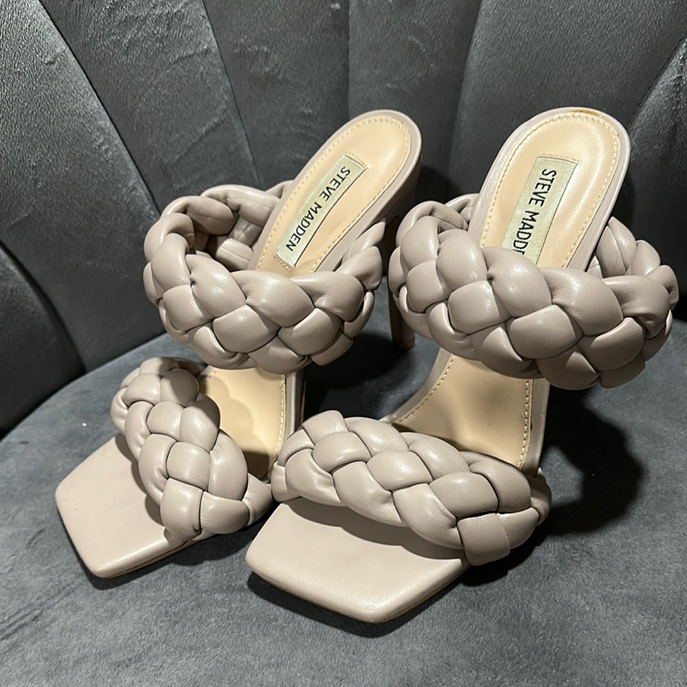 Steve Madden Women's Braided Beige Heels